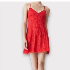 Never worn Alice and Olivia red Genevive dress, size 6